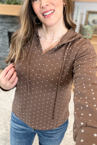 Lottie Polka Dot Thermal Hoodie Top