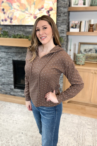 Lottie Polka Dot Thermal Hoodie Top