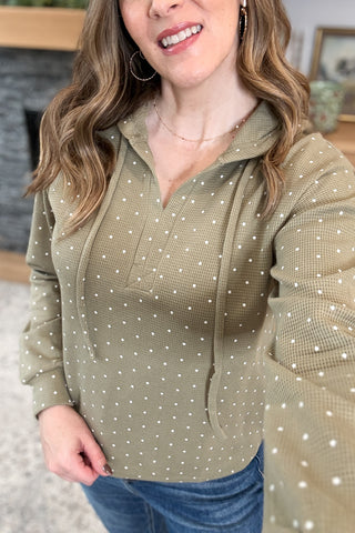 Lottie Polka Dot Thermal Hoodie Top