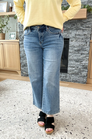 Melany Mid Rise Tummy Control Ankle Straight Leg Judy Blue Jeans