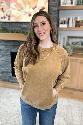 Josie Acid Wash Pullover Sweatshirt