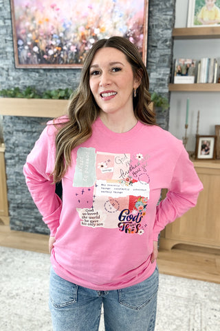 Faith Scrapbook Long Sleeve Graphic Tee (MADE TO ORDER)
