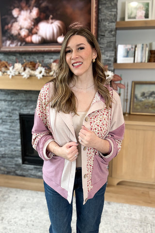 Francie Mixed Media Hoodie Shacket