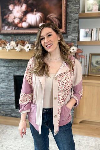 Francie Mixed Media Hoodie Shacket