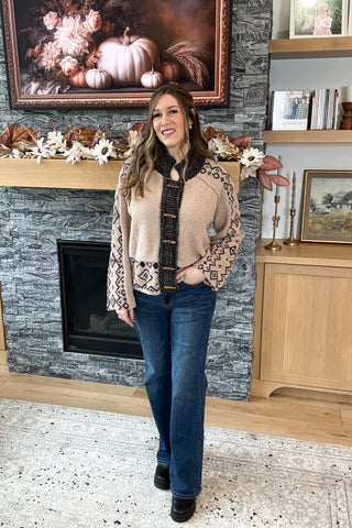 Nina Nordic Toggle Button Sweater Cardigan
