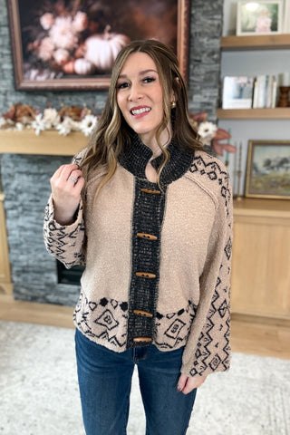 Nina Nordic Toggle Button Sweater Cardigan