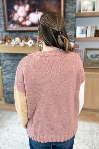 Ruthie Color Block Cable Knit Sweater