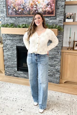 Bora Textured Open Knit Cardigan