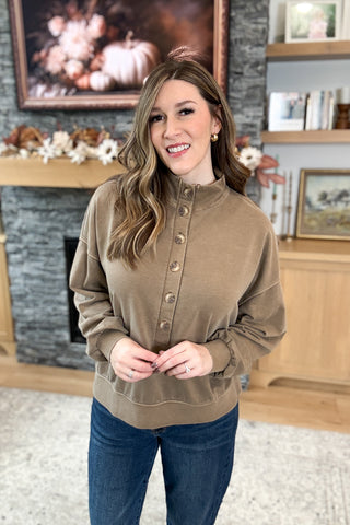 Sadie Mock Neck Henley Knit Top