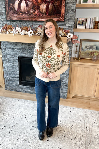 Elodie Floral Jacquard Sweater