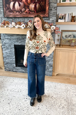 Elodie Floral Jacquard Sweater