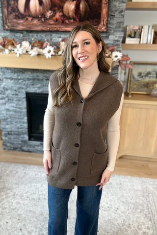 Mocha Moment Hoodie Sweater Vest