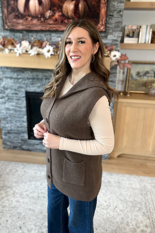Mocha Moment Hoodie Sweater Vest