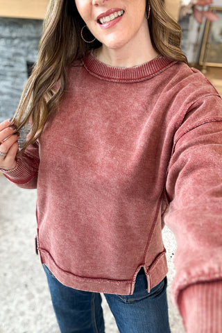 Alyce Mineral Washed Pullover Sweatshirt