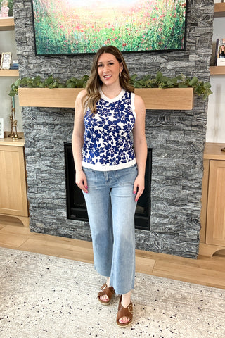 Katie Floral Knit Sleeveless Top
