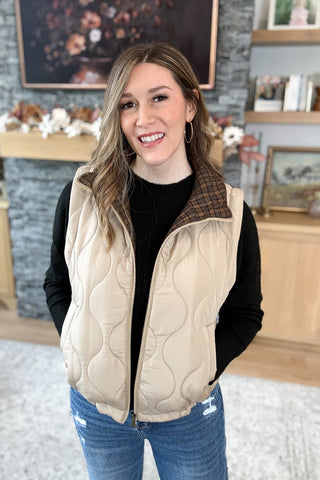 Lottie Plaid Collar Quilted Vest