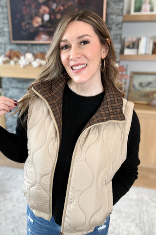 Lottie Plaid Collar Quilted Vest