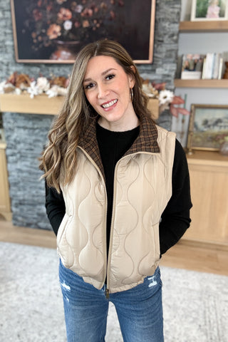 Lottie Plaid Collar Quilted Vest