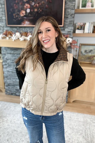 Lottie Plaid Collar Quilted Vest