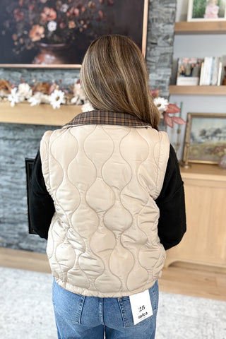 Lottie Plaid Collar Quilted Vest