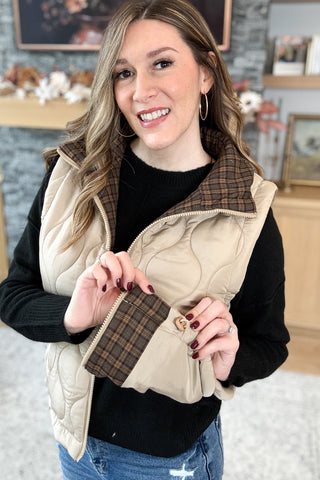 Lottie Plaid Collar Quilted Vest