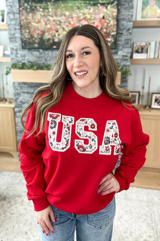 USA Stitched Pullover Sweatshirt (MADE TO ORDER)