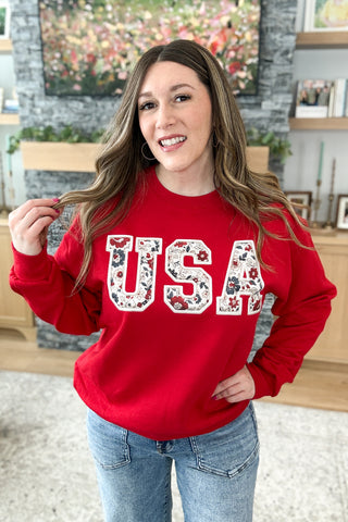 USA Stitched Pullover Sweatshirt (MADE TO ORDER)