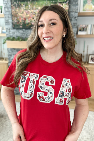 USA Stitched Graphic Tee (MADE TO ORDER)