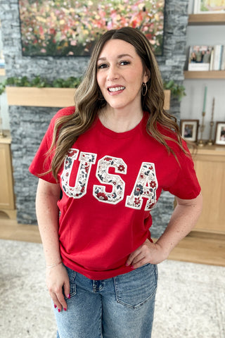 USA Stitched Graphic Tee (MADE TO ORDER)