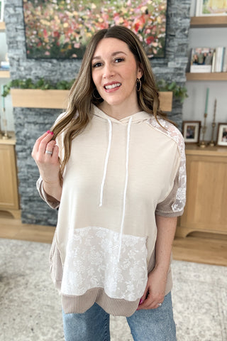 Alise Short Sleeve Hoodie Top FINAL SALE