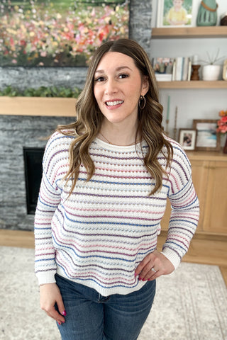 Meagan Open Knit Striped Sweater