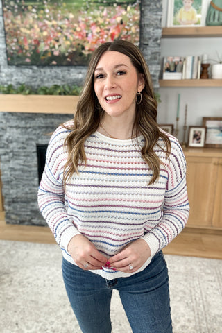 Meagan Open Knit Striped Sweater