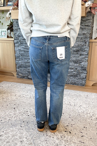 Lydiah Mid Rise Ankle Straight Mica Jeans
