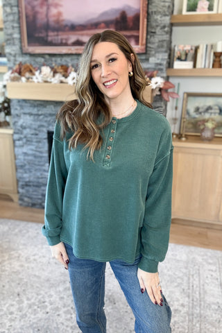 Lucille Henley Washed Knit Top