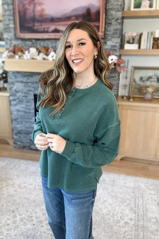 Lucille Henley Washed Knit Top