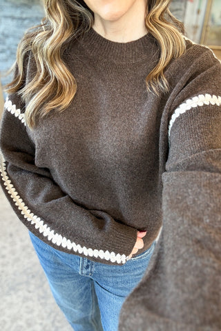 Paloma Whipstitch Trim Sweater