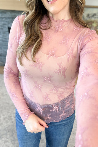 Nova Long Sleeve Lace Layering Top
