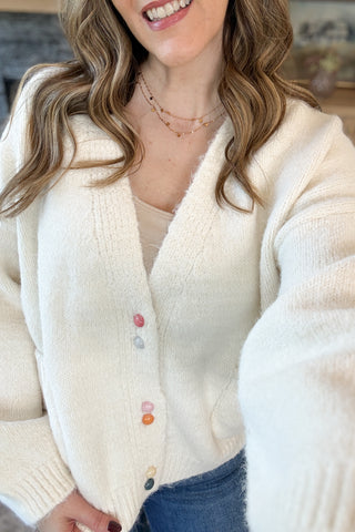 Goldey Multi Colored Button Cardigan