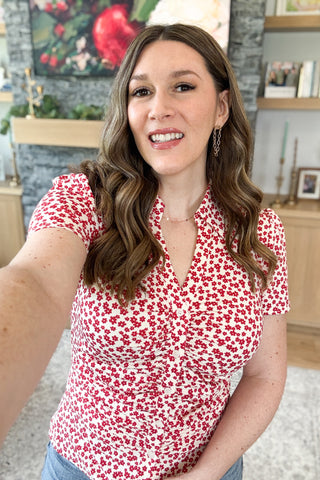 Kennedie Ruched Button Down Top