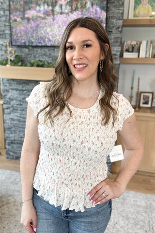Aryah Ditsy Floral Ruched Top