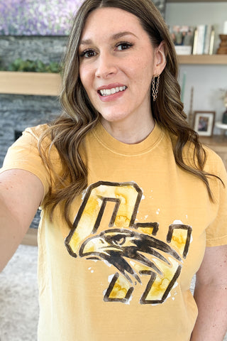 Watercolor Falcon Graphic Tee - Full Logo