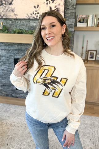Watercolor Falcon Pullover Sweatshirt