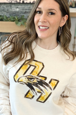 Watercolor Falcon Pullover Sweatshirt