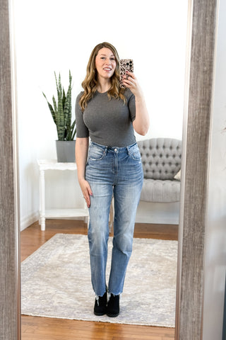 Alix High Rise Loose Fit Straight Leg Mica Jeans