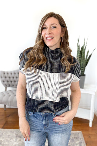 Palmer Plaid Mock Neck Top