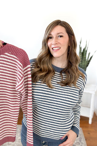 Harlowe Boat Neck Striped Sweater