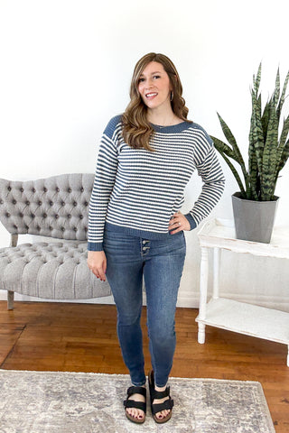 Harlowe Boat Neck Striped Sweater