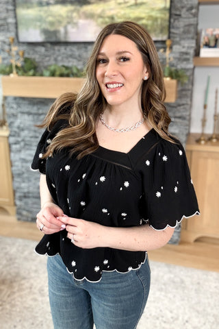 Daisy Embroidered Top