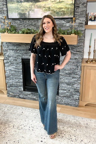 Daisy Embroidered Top