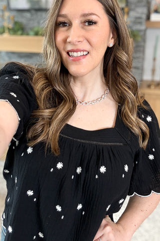 Daisy Embroidered Top
